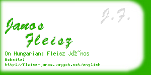 janos fleisz business card